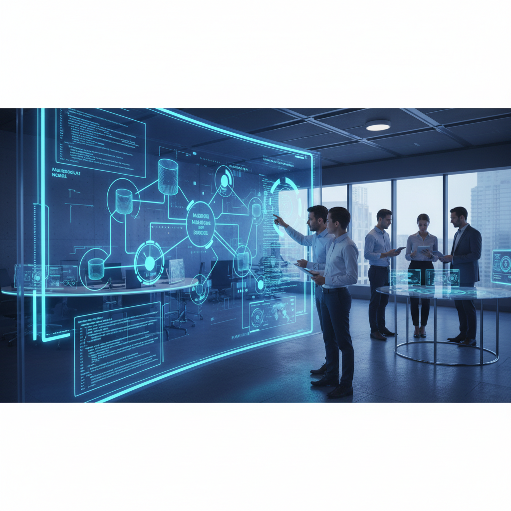 Diagrama de fluxo de trabalho de engenharia de IA, integrando modelos multimodais com bancos de dados vetoriais.